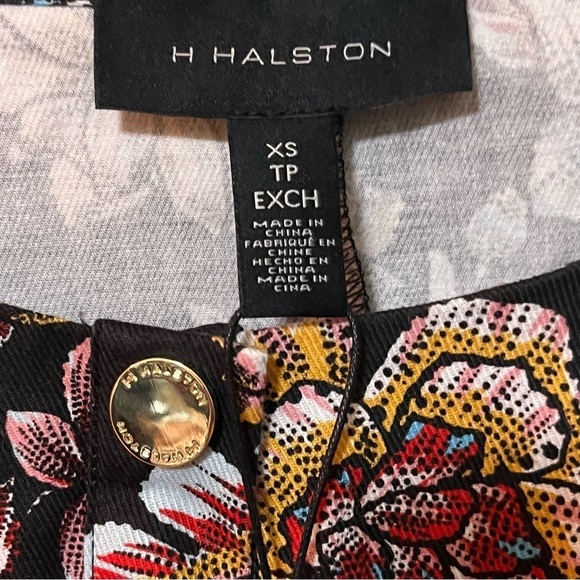 H HALSTON FLORAL JUMPSUIT PUFF SLEEVE MULTICOLOR XS NWT - Picture 6 of 9